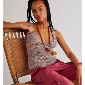 We The Free People Under The Starlight Tank Top S In Sunset Combo Open Back